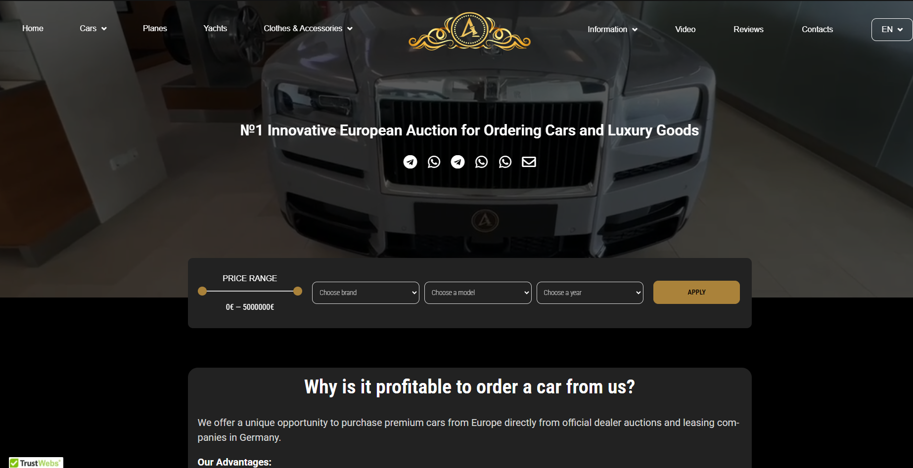 №1 Innovative European Auction for Ordering Cars and Luxury Goods